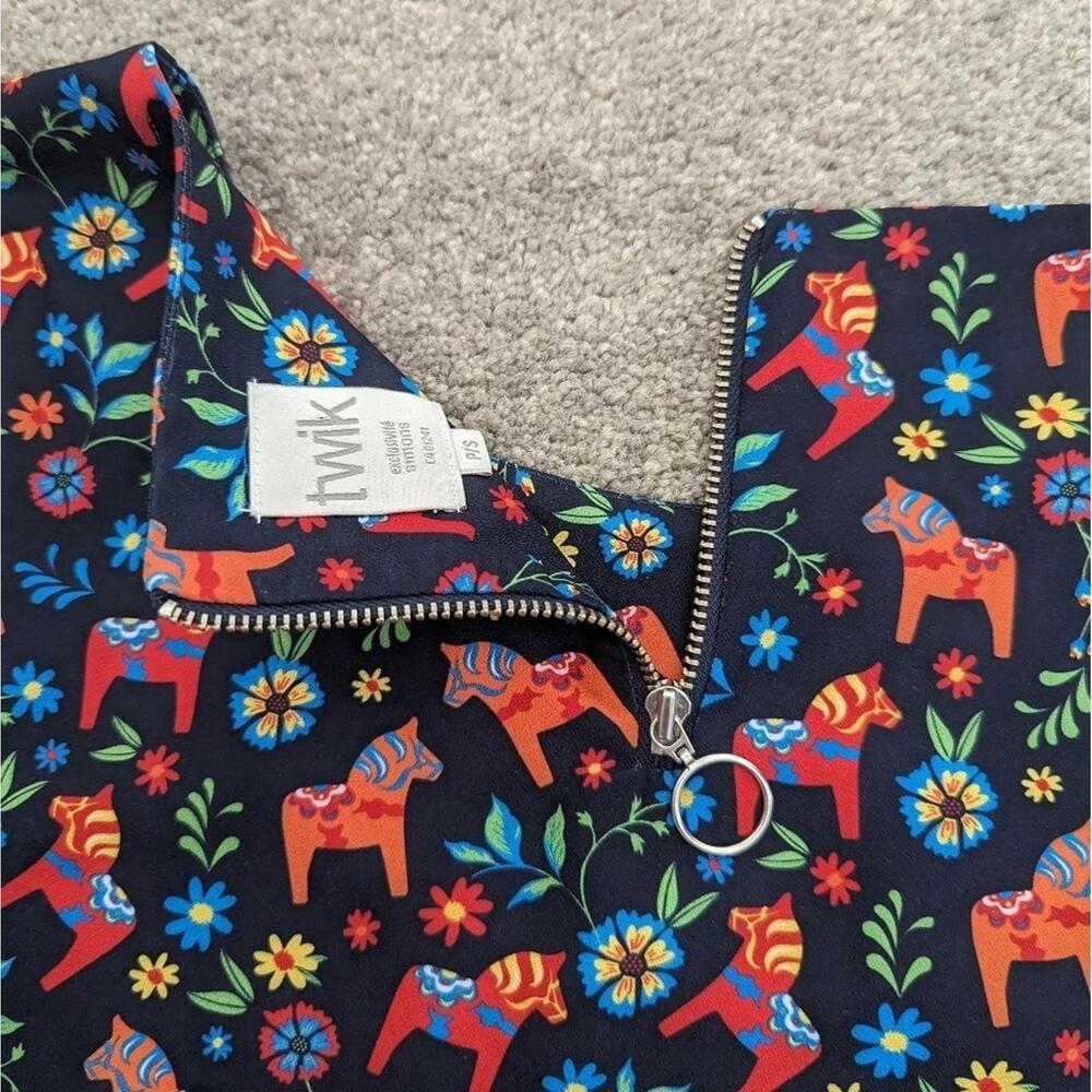 Twik PIÑATA print short sleeve oversized blouse women's small - Picture 3 of 11